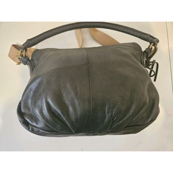 Margot Soft Leather Fold Over Tassel Crossbody Shoulder Bag Blackb13x8x3 - Picture 9 of 12